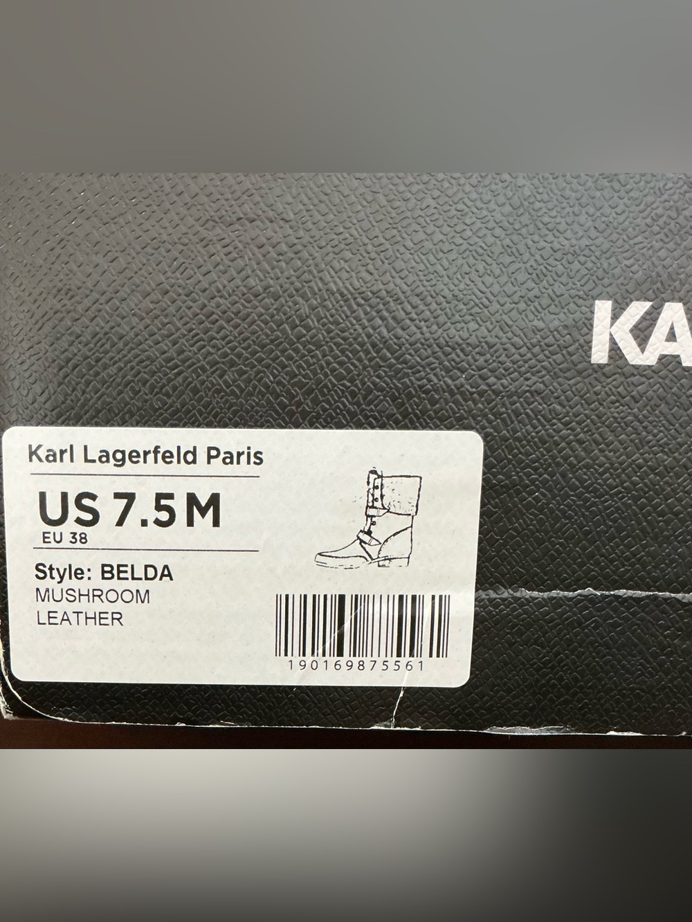 Karl Lagerfeld Paris Sherpa Combat Boots NWT Beige Lug Sole Size 7.5 - Picture 9 of 9